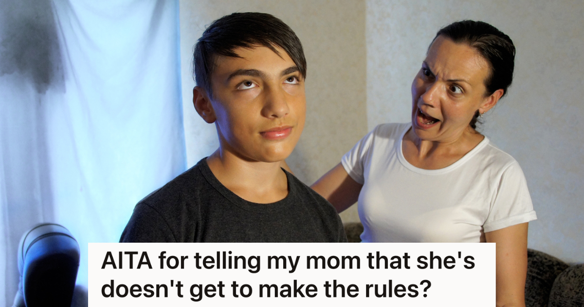 angry mom yelling at teenage boy