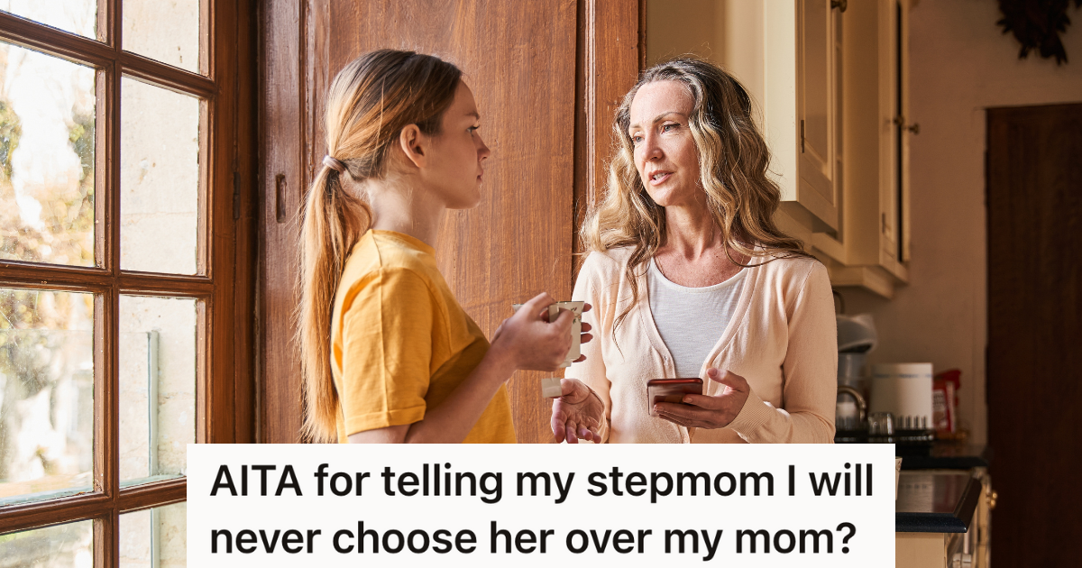 teenage girl talking to her stepmom