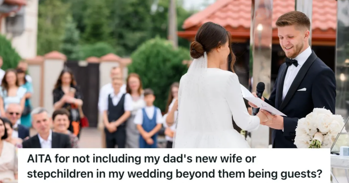 wedding ceremony with guests watching the couple get married