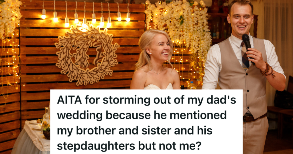 groom giving a speech at his wedding