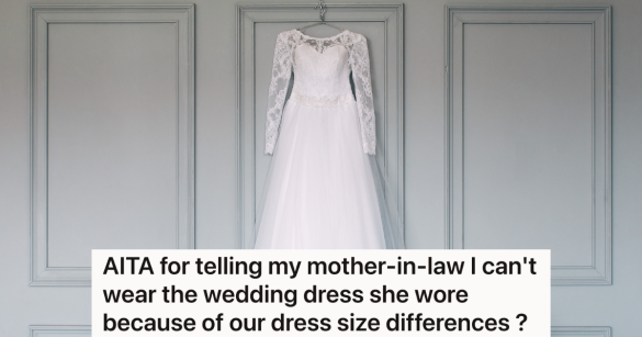 wedding dress on a hanger