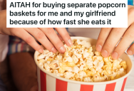 Couple Usually Shares Popcorn At The Movie Theater, But When Boyfriend Decides To Buy Two Buckets Instead Of One, His Girlfriend Gets Upset