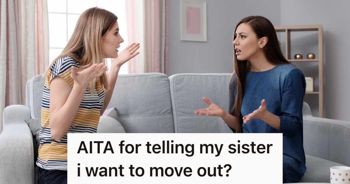 two women sitting on a couch arguing