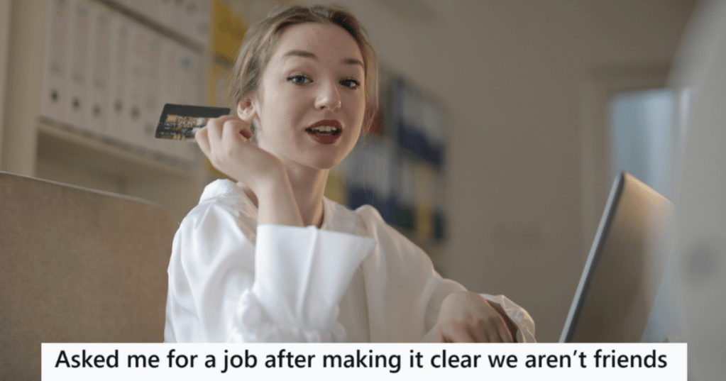 Woman in white shirt in a red lipstick
