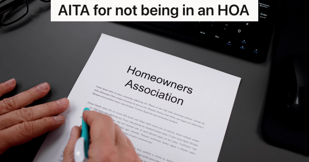 person reading letter that reads "homeowners association"