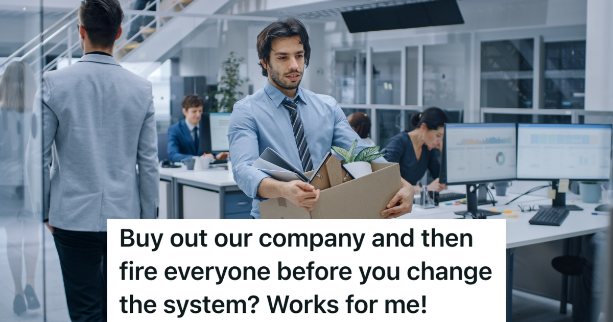 fired employee leaving office with a box of personal belongings