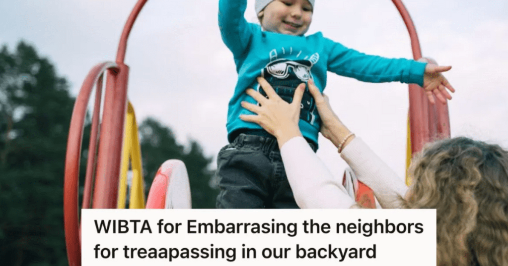 Mother and little boy playing on a slide