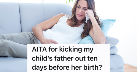 sad pregnant woman lying on a couch