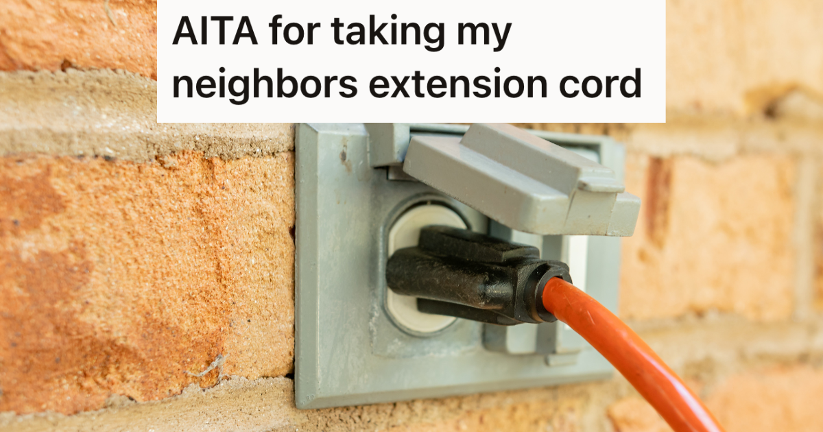 extension cord plugged in outside