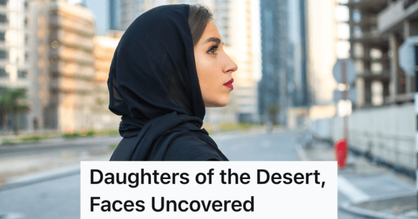 profile of a woman wearing traditional arabic clothing