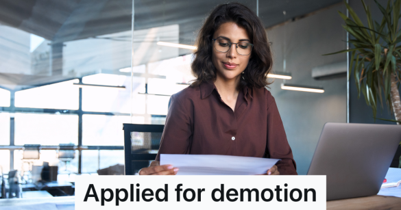 businesswoman looking at a piece of paper