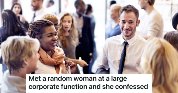 people talking at a work party