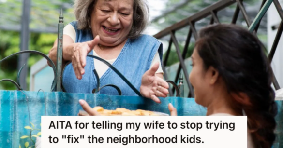 woman giving food to another woman