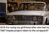 Boyfriend Loved The Classic Car He Was Restoring In His Garage, So He Took Legal Action When His Girlfriend Removed It To The Junkyard