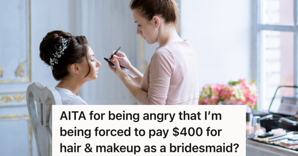 woman having her makeup done for a wedding