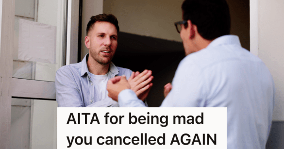 two men arguing in a doorway