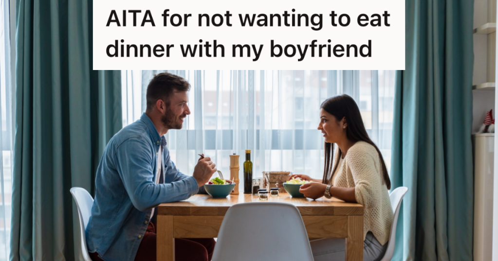 couple eating dinner at home