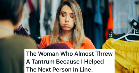 annoyed female customer in a store