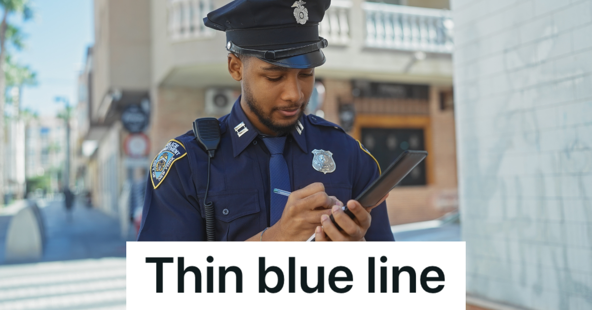 police officer writing something down