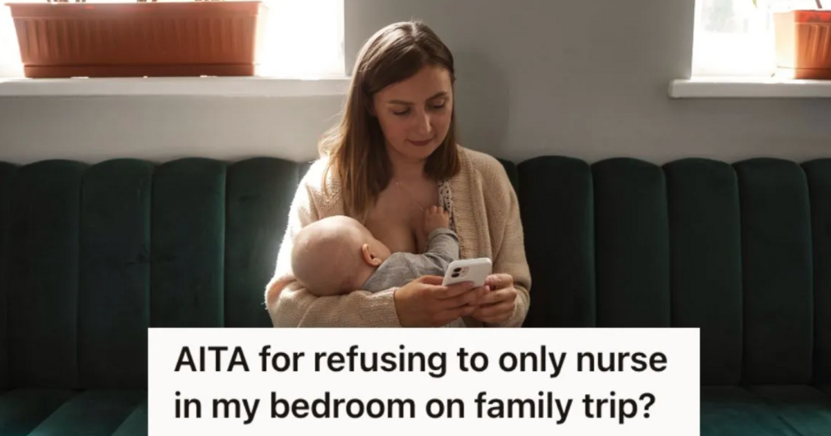 woman nursing her baby in a restaurant