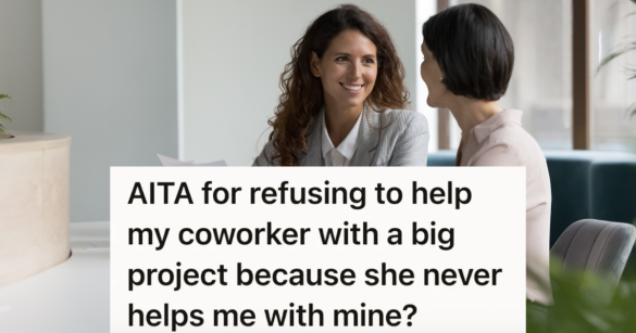 two women working together