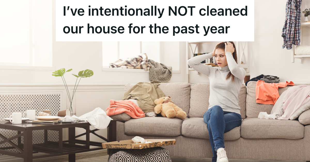 woman frustrated by messy house