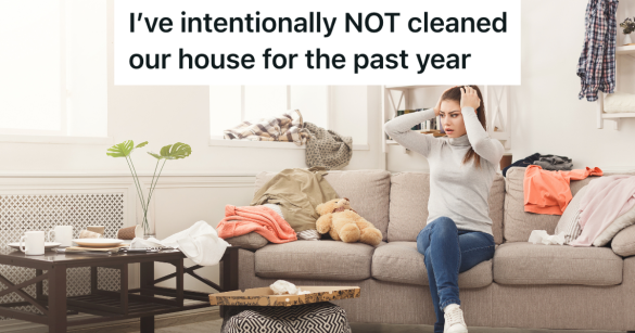 woman frustrated by messy house