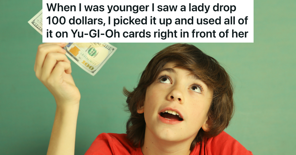 tween boy holding 100 dollar bill