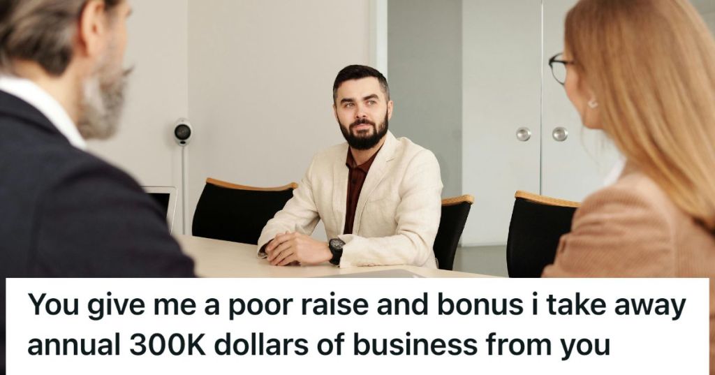 Man looking across the table at a meeting.
