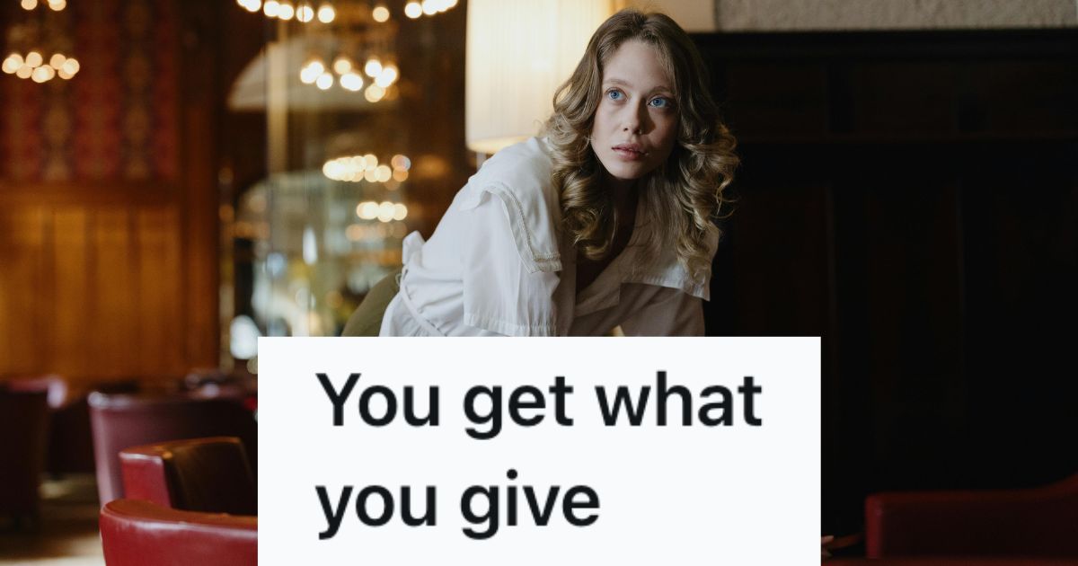 Female server looking upward