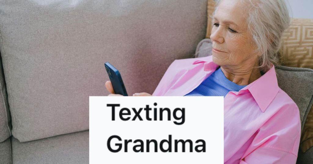 Senior woman looking at a cell phone