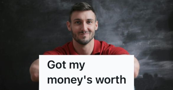 Man sitting and smirking