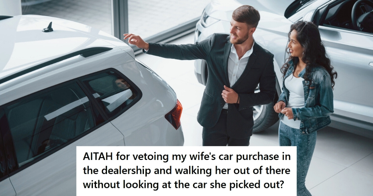 Car salesman and woman at dealership