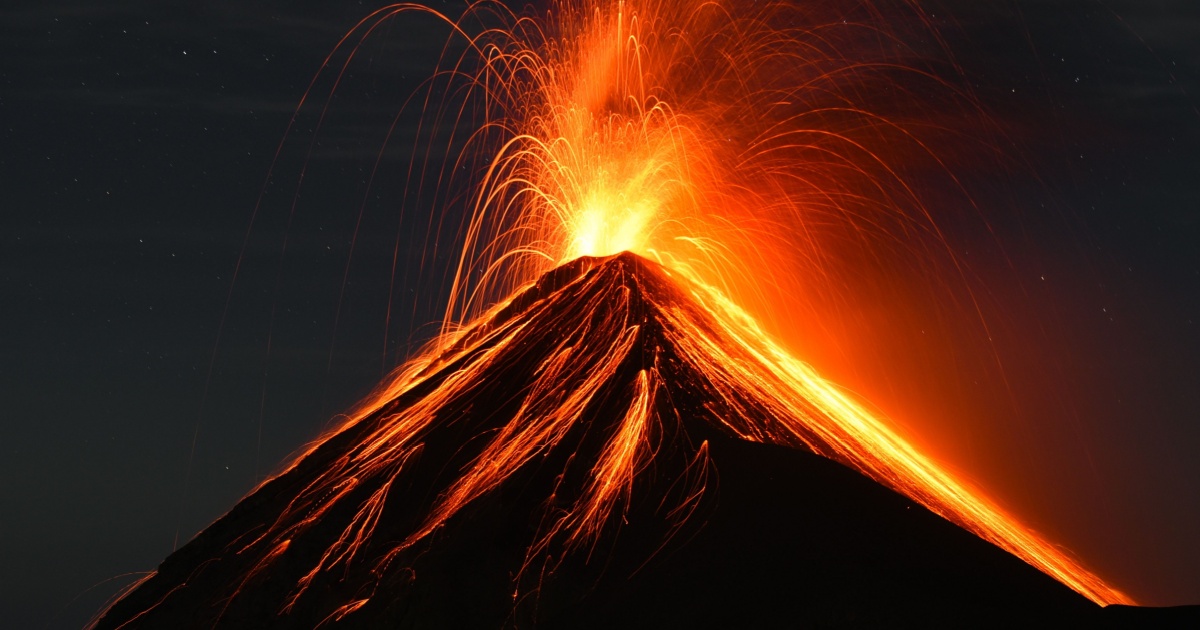 Erupting volcano