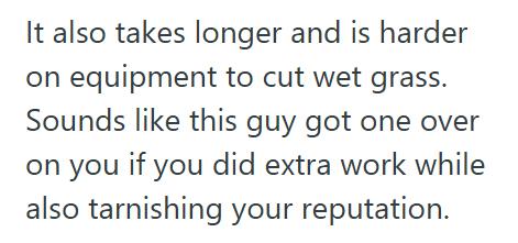 Wet Lawn A Customer Insisted He Mow Their Lawn While It Was Still Wet, So He Did And It Looked Like A Hack Job For The Whole Neighborhood To See