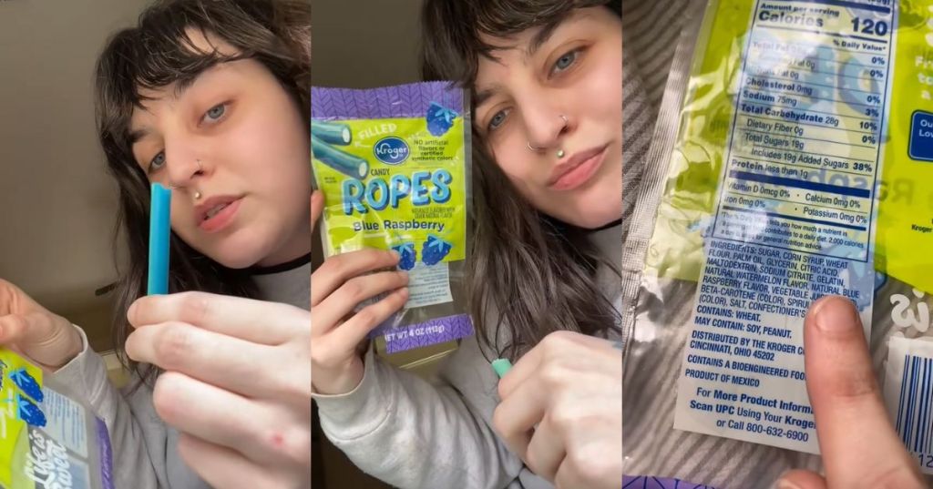 Angela discussing "natural blue raspberry" ingredient