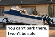 A Pushy HOA President Designated Neighborhood Streets No-Parking Zones, So One Resident Parked His Boat in Front of Her House and Left it There For Years