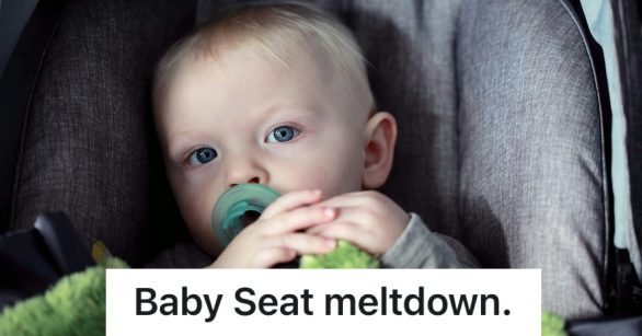 baby sitting in car seat