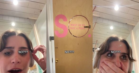 A woman in a dressing room at Cotton On