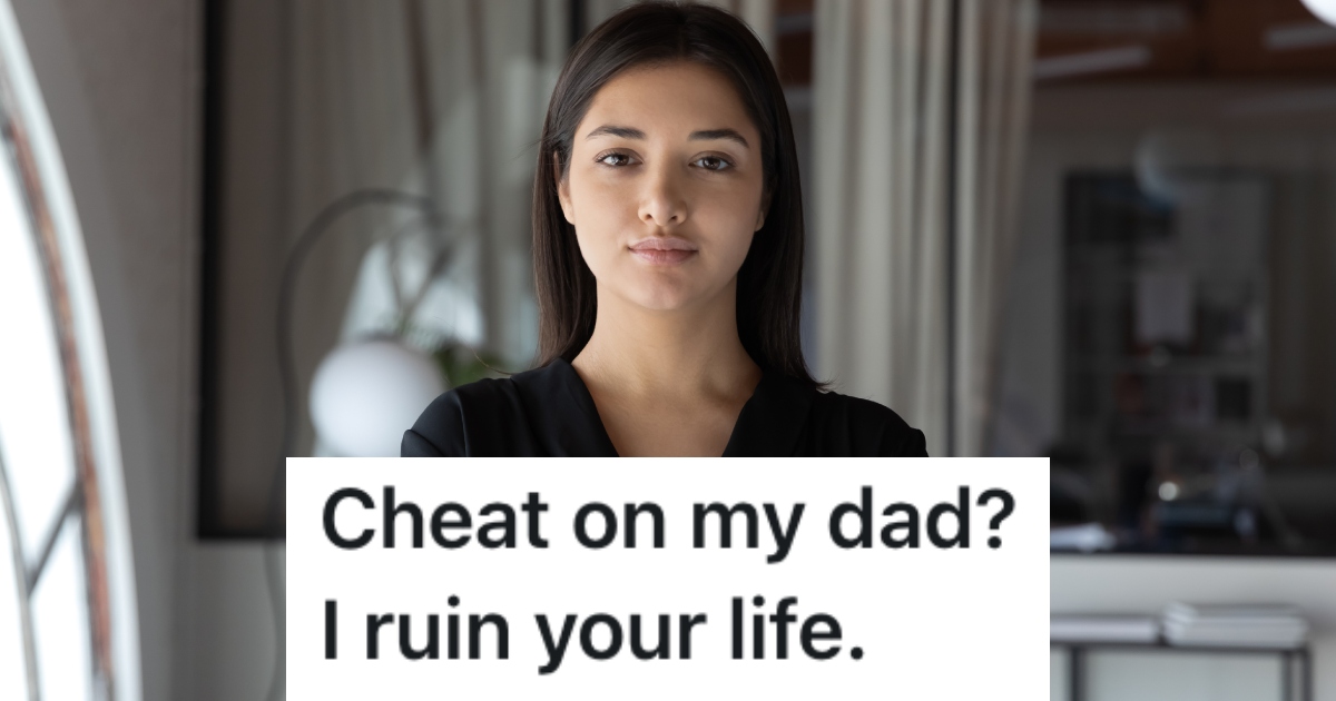 woman staring at a camera