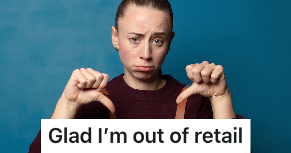 Demanded to get the item 70 percent off. Retail Worker Shares Stories That Sum Up Why Hes Glad Hes Out Of That Line of Work woman giving thumbs down