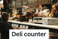 Construction Worker Was Fixing Up A Sign Behind The Deli Counter, So One Clueless Customer Kept Asking Him For Help