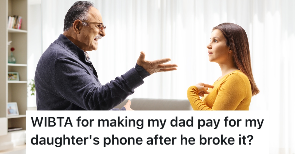 woman arguing with father