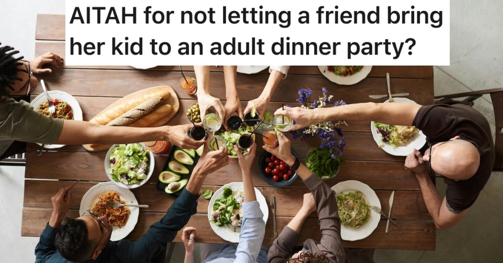 people cheersing at a dinner party/table