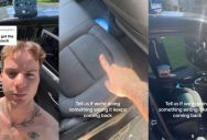 A Guy Spilled Blue Cheese In His Car And A Day Later It Was Covered In Mold. Now He’s Trying To Get It Out Because He’s Highly Allergic, But Nothing Is Working.