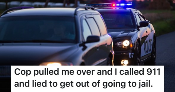 car pulled over by a cop car