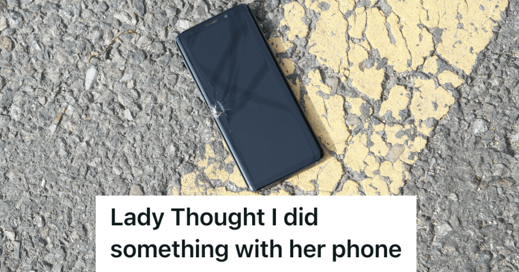 dropped smartphone on the ground