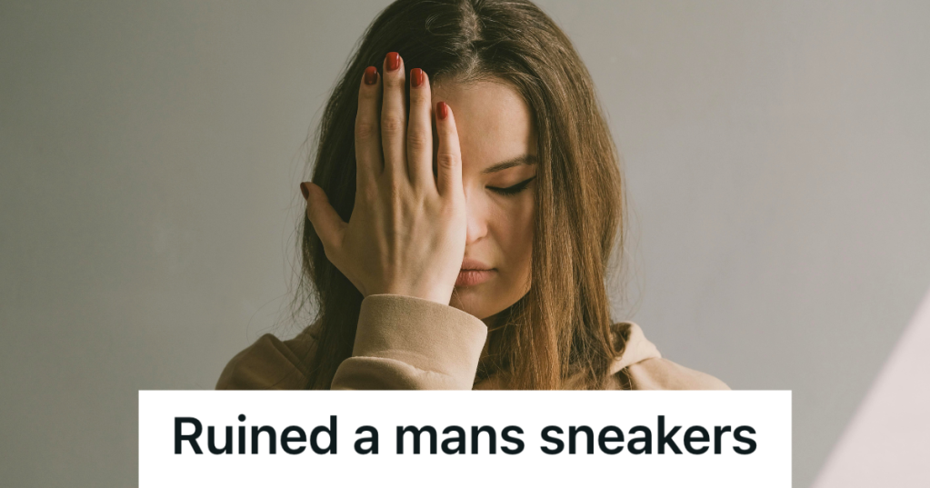 embarrassed woman face palming