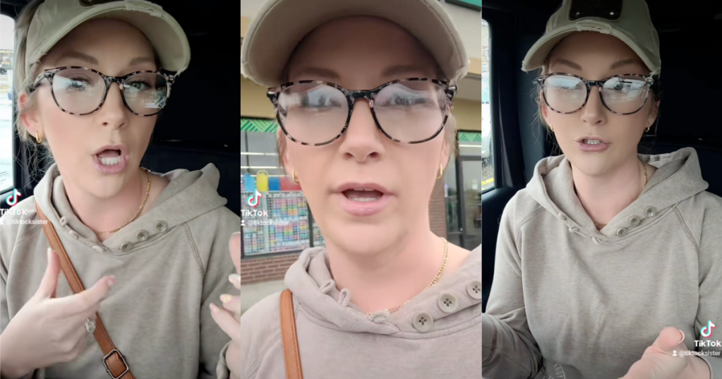 woman outside a store