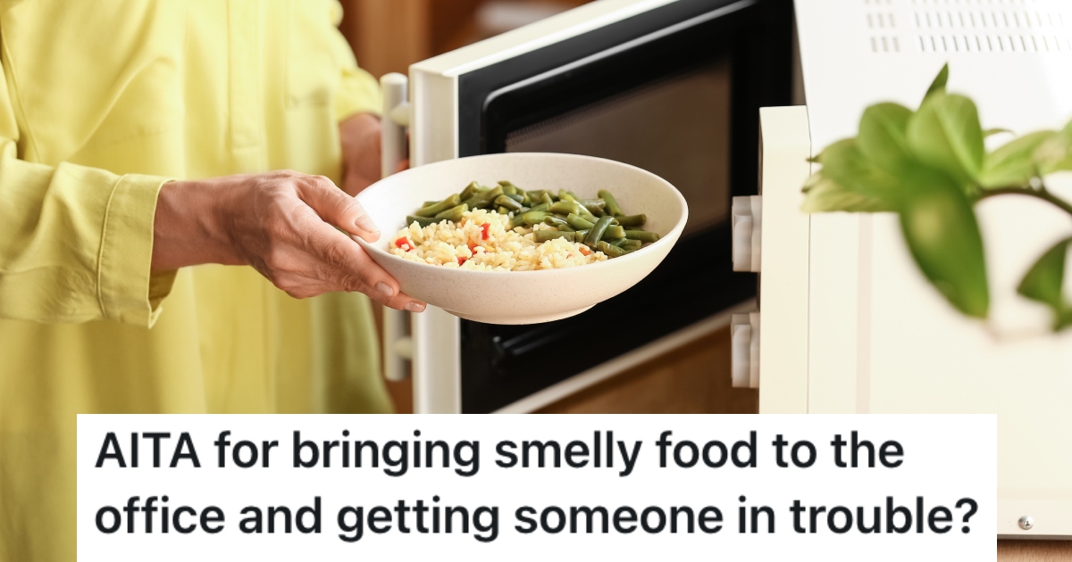 taking food out of a microwave